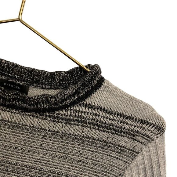 Halogen Grey Clara Striped Short Sleeve Sweater Size Small NWT - Picture 2 of 8